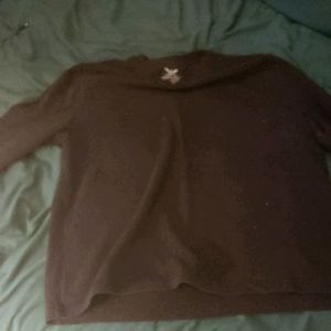 A long sleeve black thermal shirt